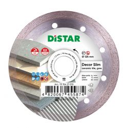 Круг алмазный отрезной DISTAR Decor Slim 1A1R 125 x 22.22 Сплошной (11115427010)